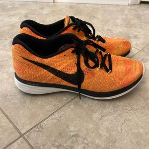 Nike Flyknit Lunar 3 Bright Mango Volt women’s shoes